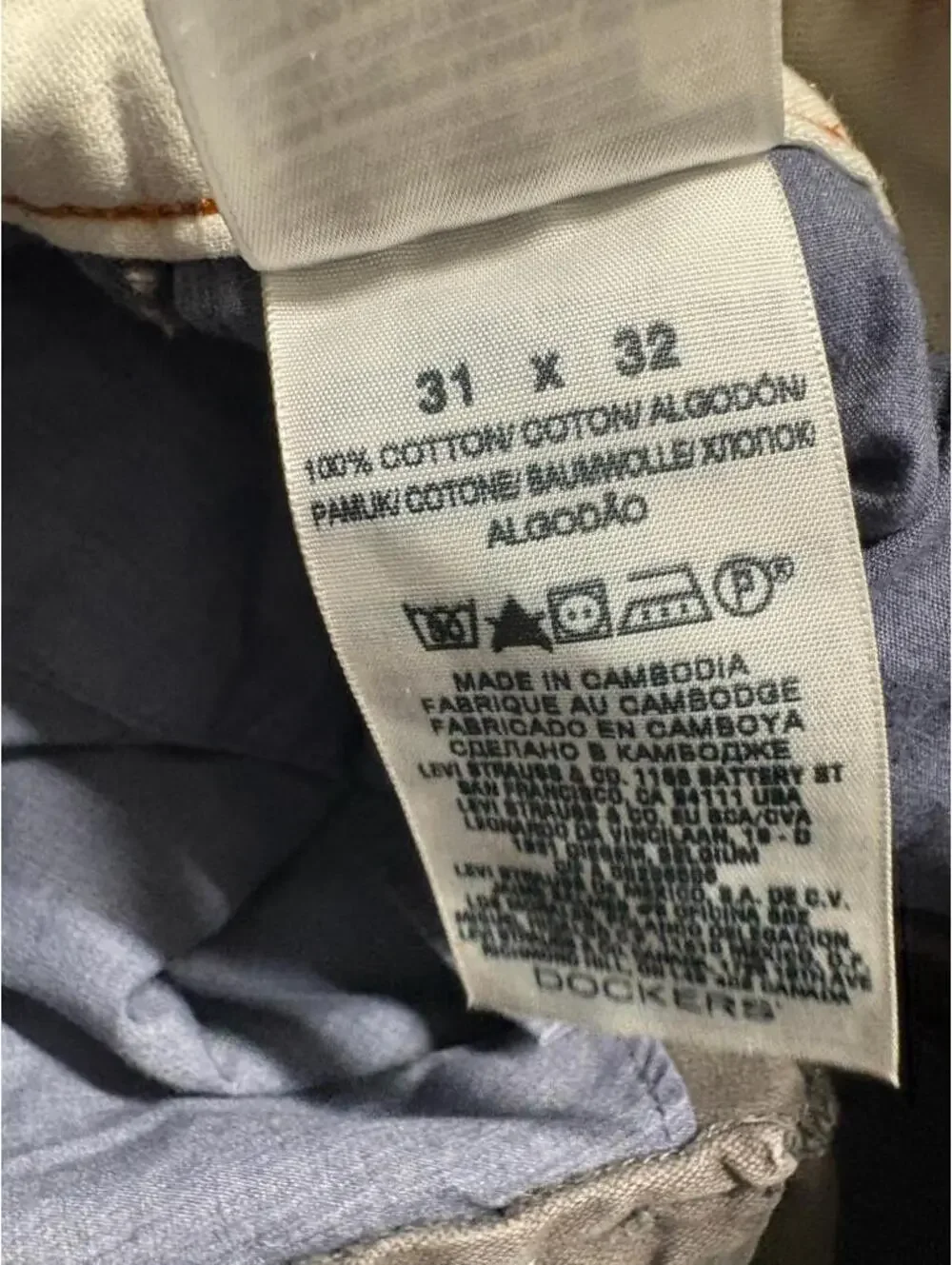 Dockers Pacific Collection Modern Khaki Pants Mens 31x32 Gray 100% Cotton Chino